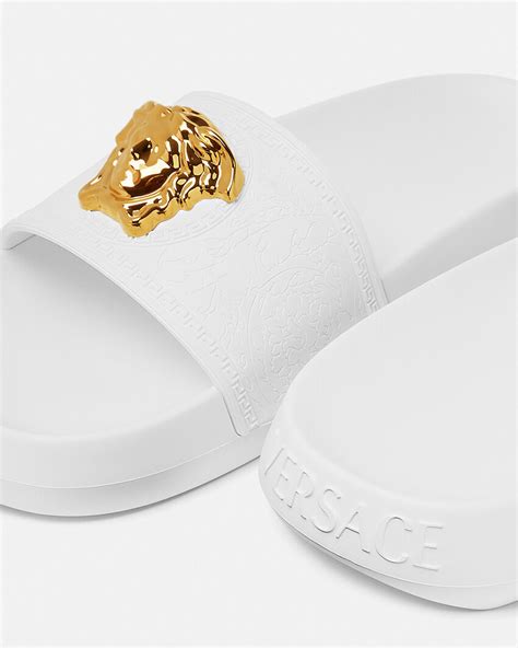 versace palazzo sneakers white|Versace palazzo slides.